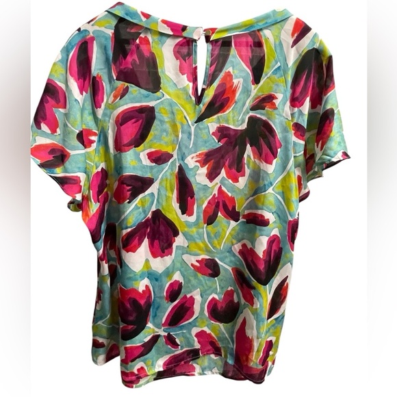 🩷💚Liz Claiborne Colorful Floral Blouse size XL - Picture 2 of 5